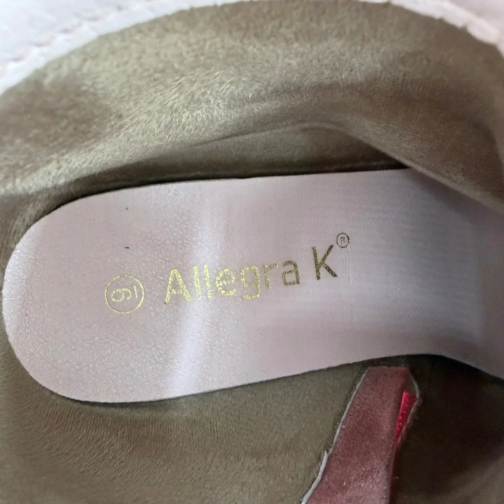 Allegra K Womens Pink Glitter Pointed Toe Kitten Heel Ankle Boots Size 9 Glam